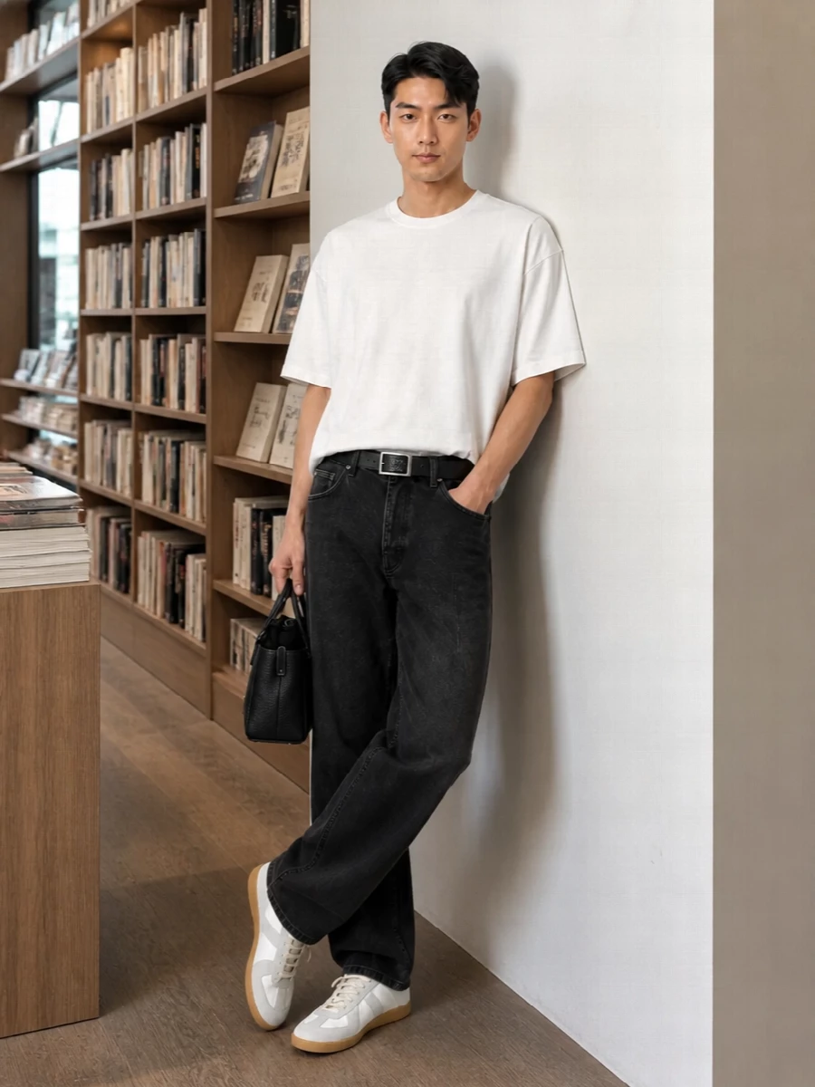 Isabel marant tee black jeans margiela sneakers