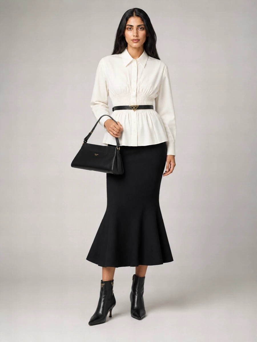 Prada Wool Fitted Skirt