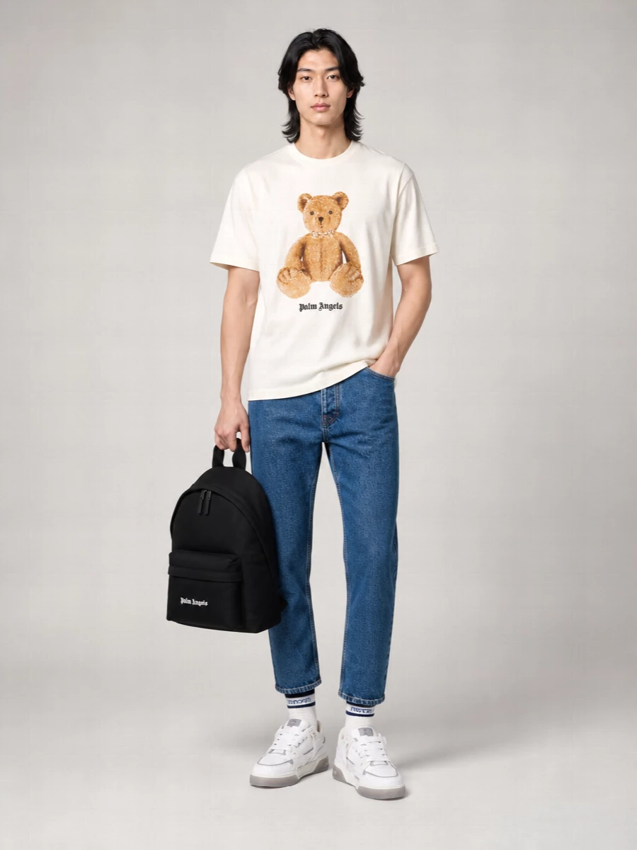 Palm Angels Bear Cotton Regular-Fit Crew-Neck Short-Sleeve T-Shirt