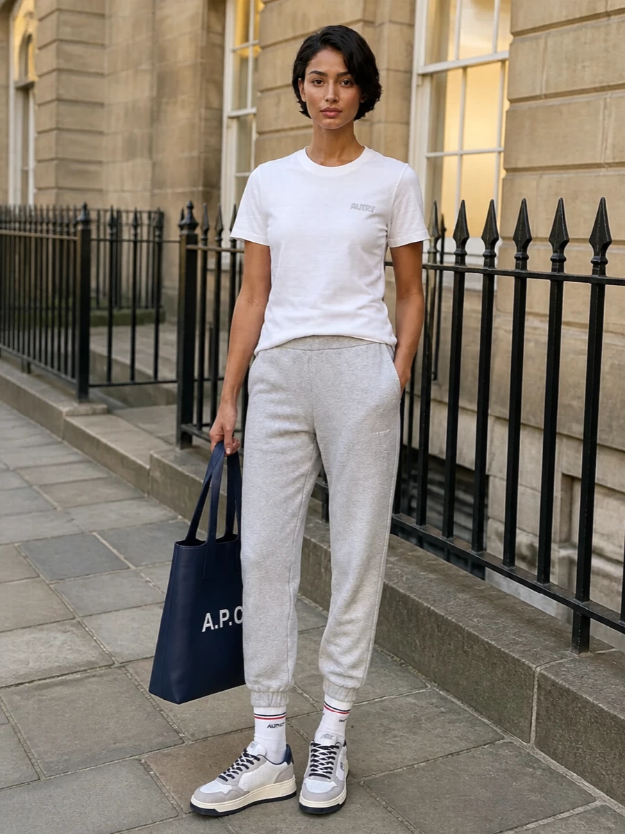 Autry tee grey joggers apc navy tote
