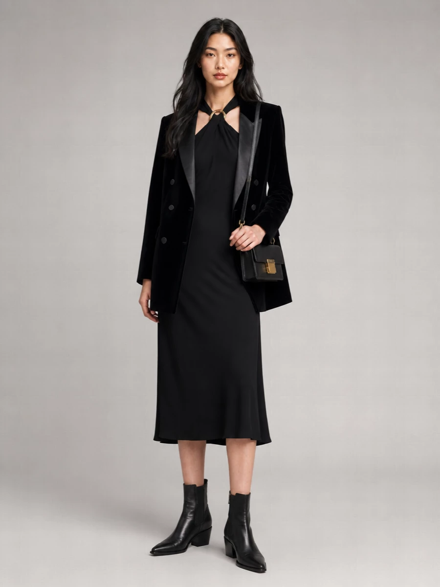 Golden Goose Cotton Velvet Double-Breasted Boyfriend Blazer