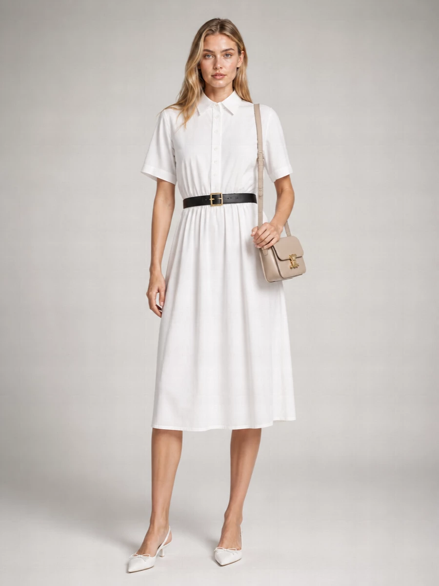 Prada Cotton Poplin Knee-Length Shirt Dress