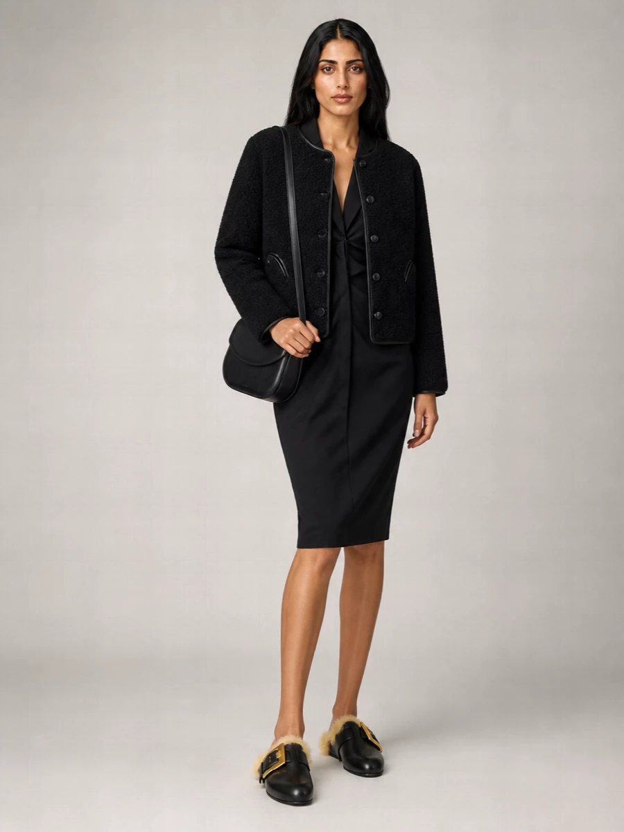 Blazé Milano Leather Reversible Shearling Jacket
