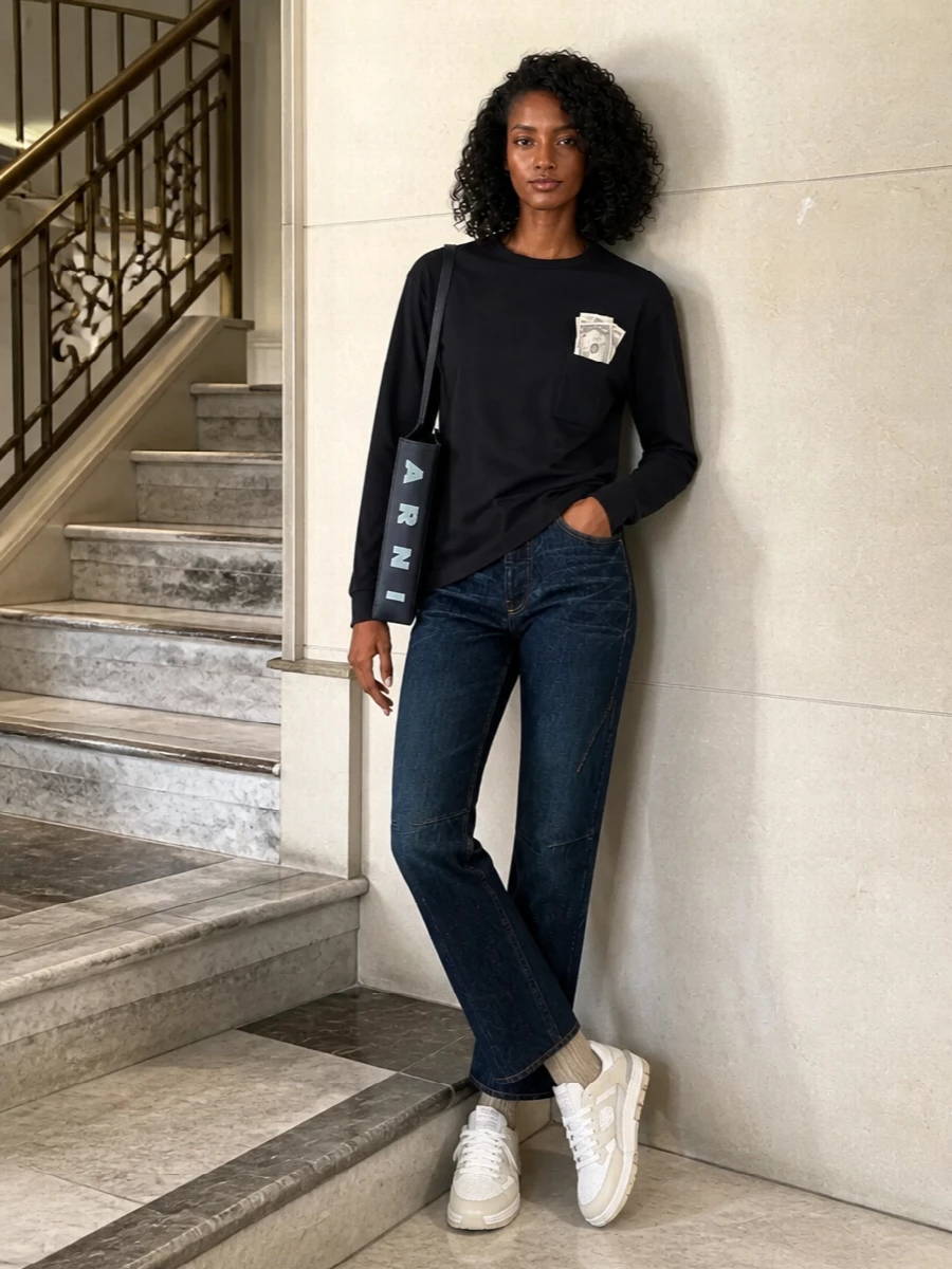 Our legacy jeans erl tee marni bag outfit