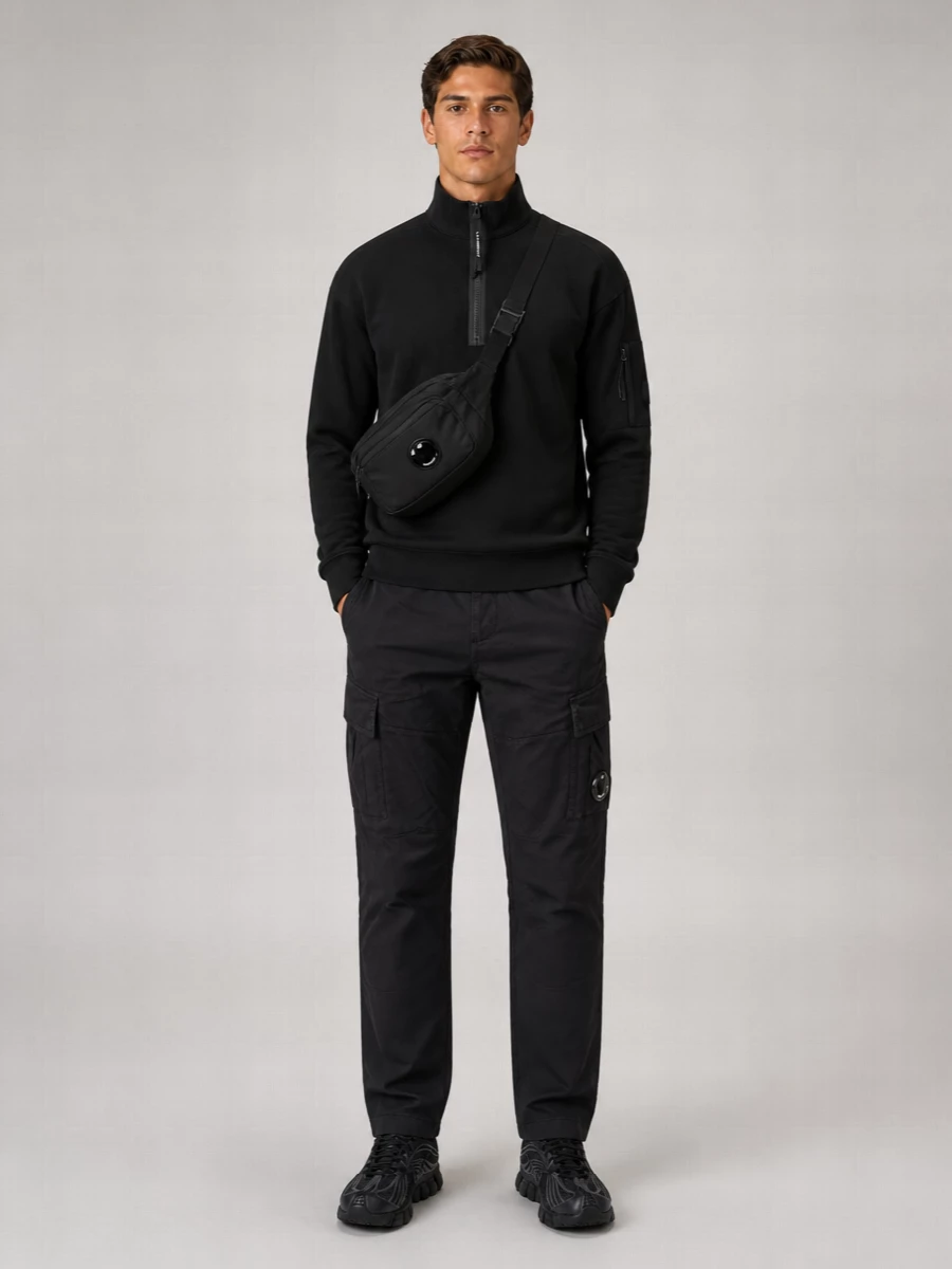 C.p. Company Cotton High Neck Half Zip Sweatshirt