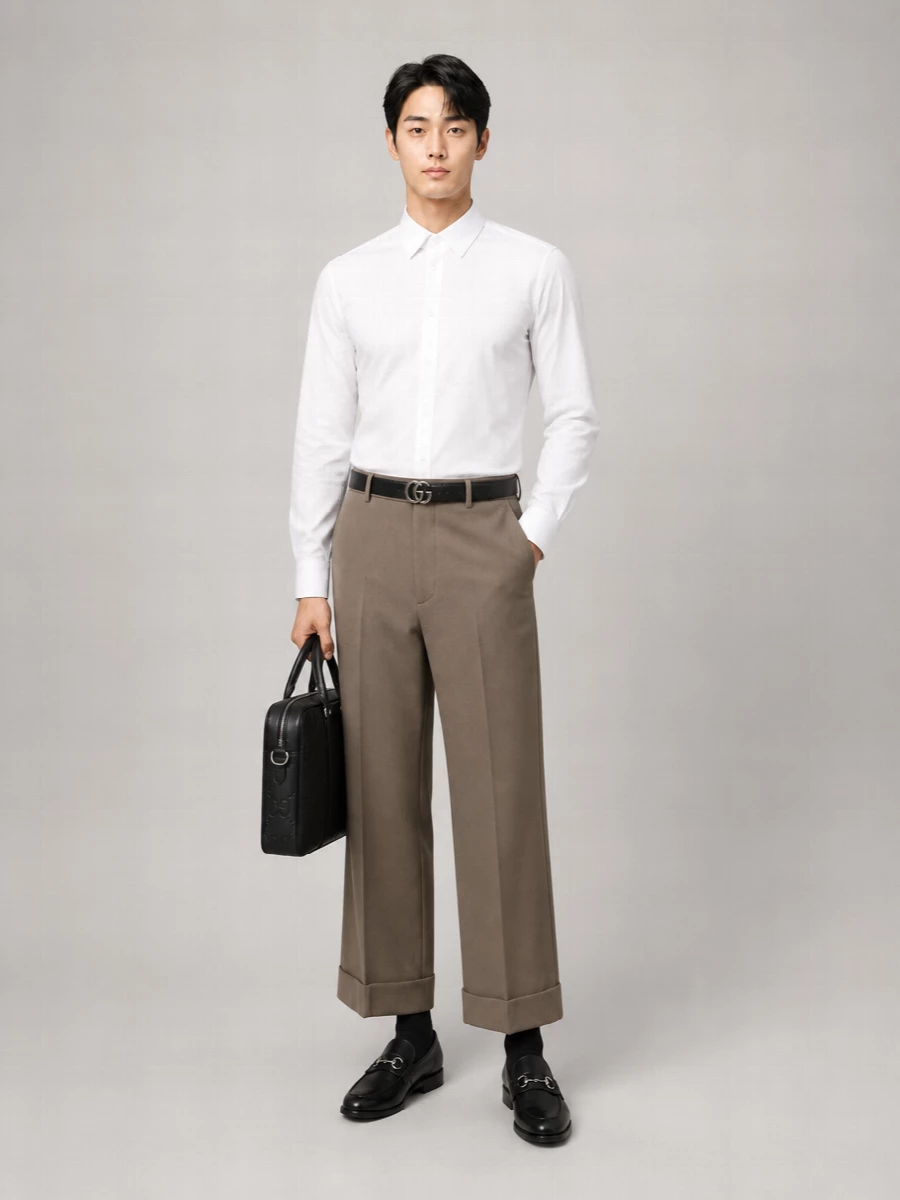Gucci Wool Wide-Leg Cropped Trousers
