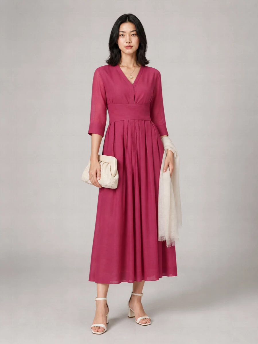 S Max Mara Ramie Midi Dress