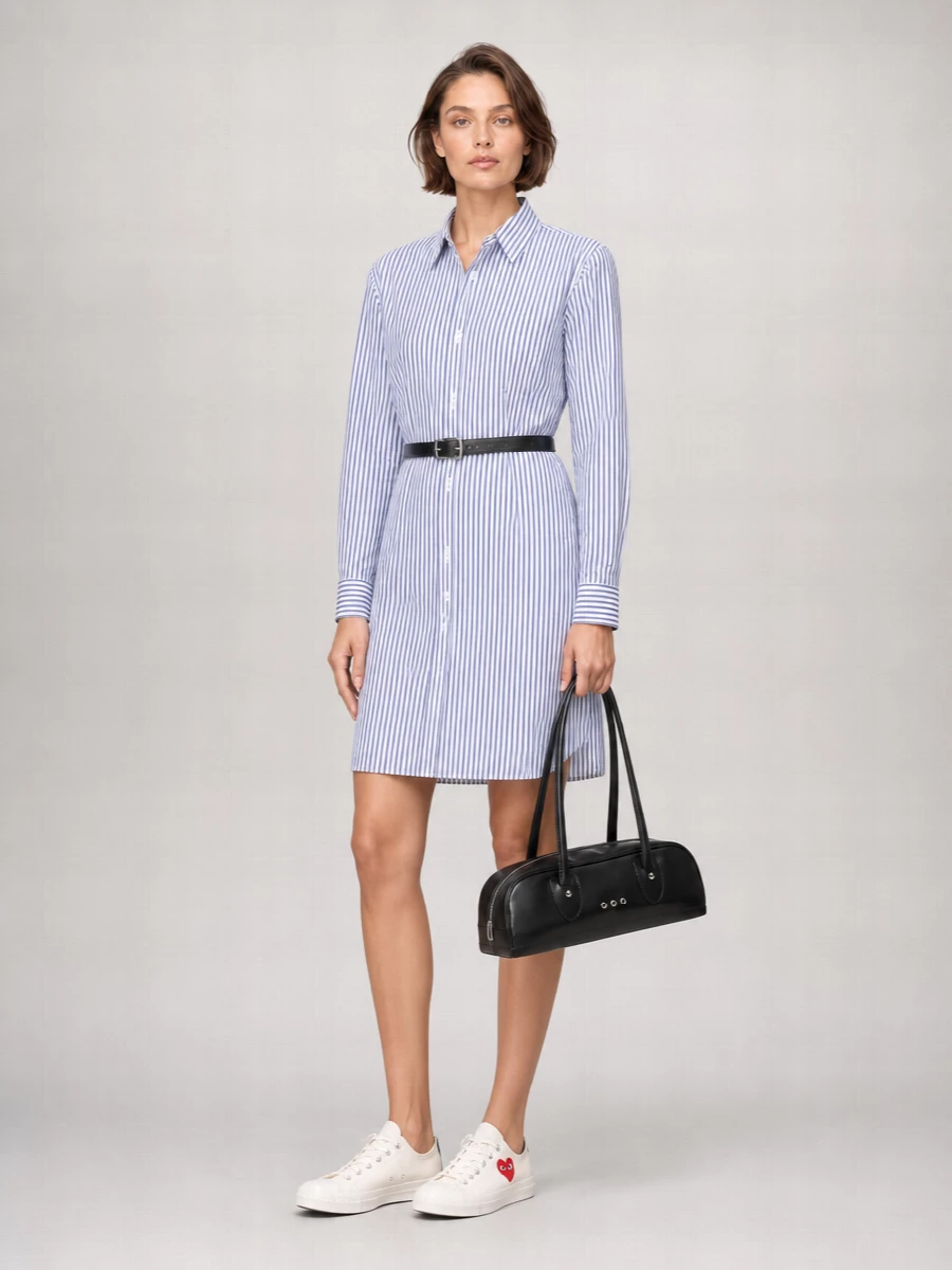 Comme Des Garçons Cotton Long Oversized Shirt Dress
