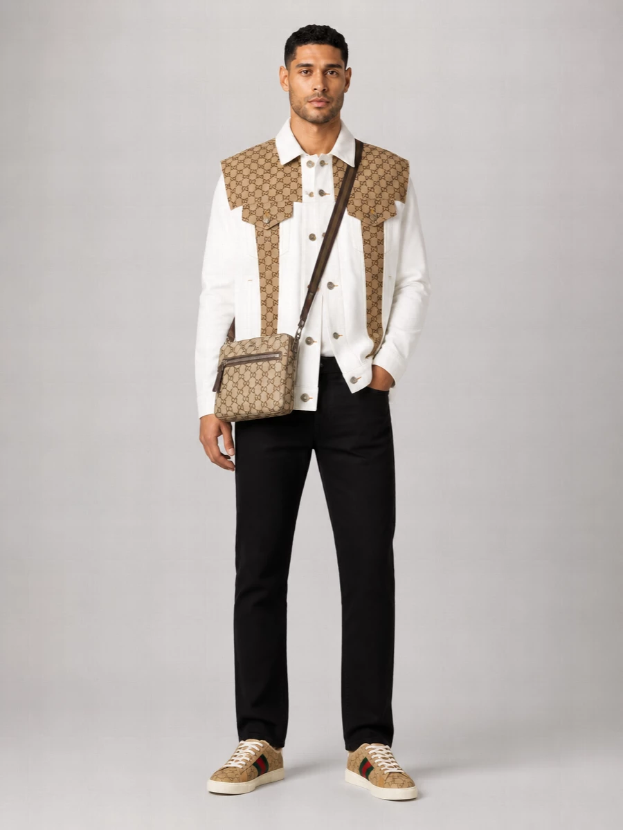 Gucci Denim Sleeveless Shirt Jacket