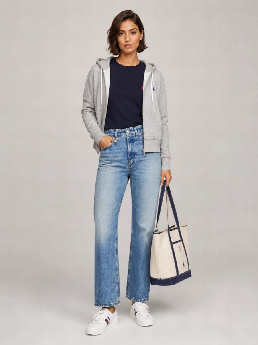 Ralph Lauren Ribbed Cotton Zip-Up Hoodie