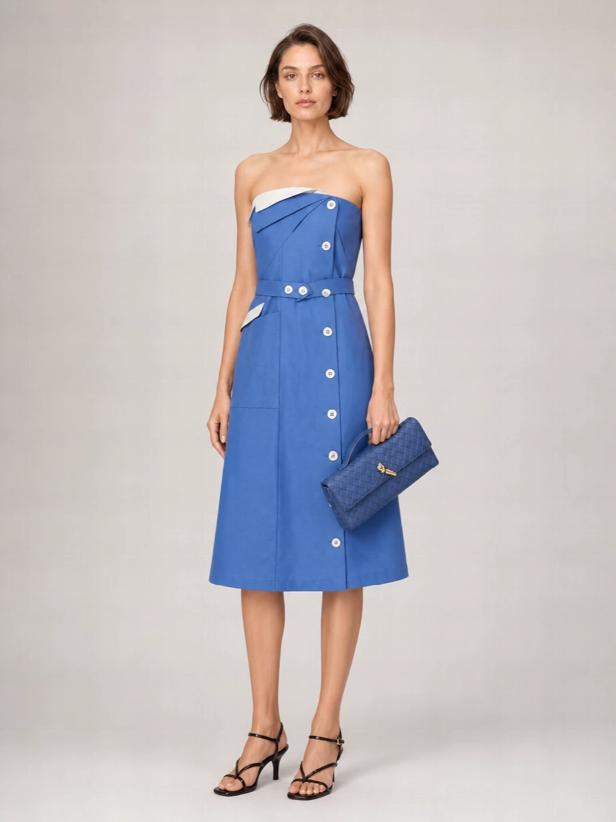 Miu Miu Cotton Off-The-Shoulder Mini Dress