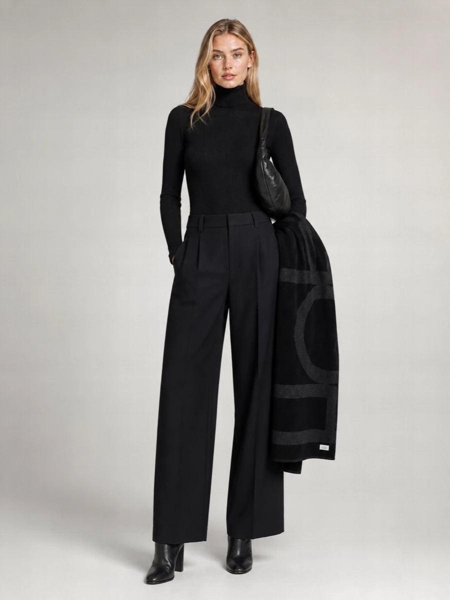 Lemaire Wool Ribbed Slim-Fit Turtleneck Top