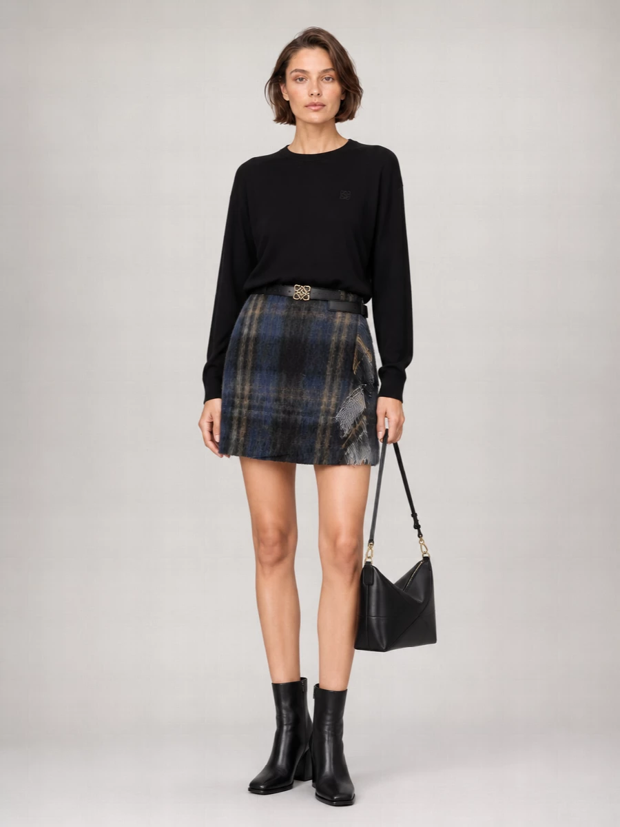 Loewe Mohair Wrap Mini Skirt
