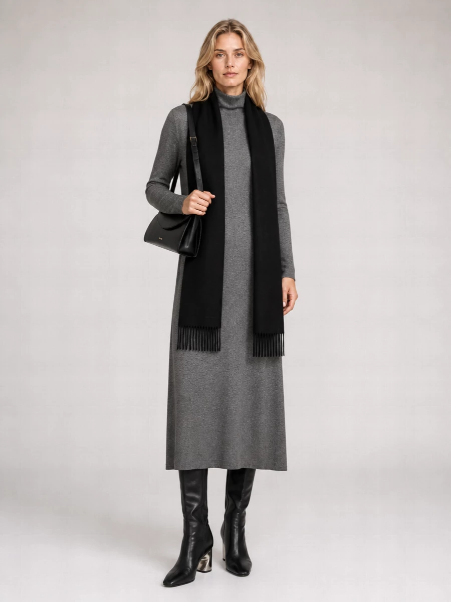 Jil Sander Long-Sleeve Midi Dress