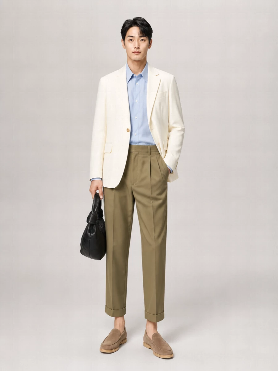 Ami Paris Linen Blend Blazer