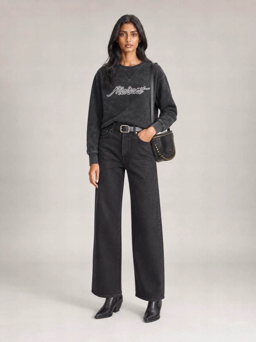 Isabel Marant Etoile Denim High-Rise Wide-Leg Jeans
