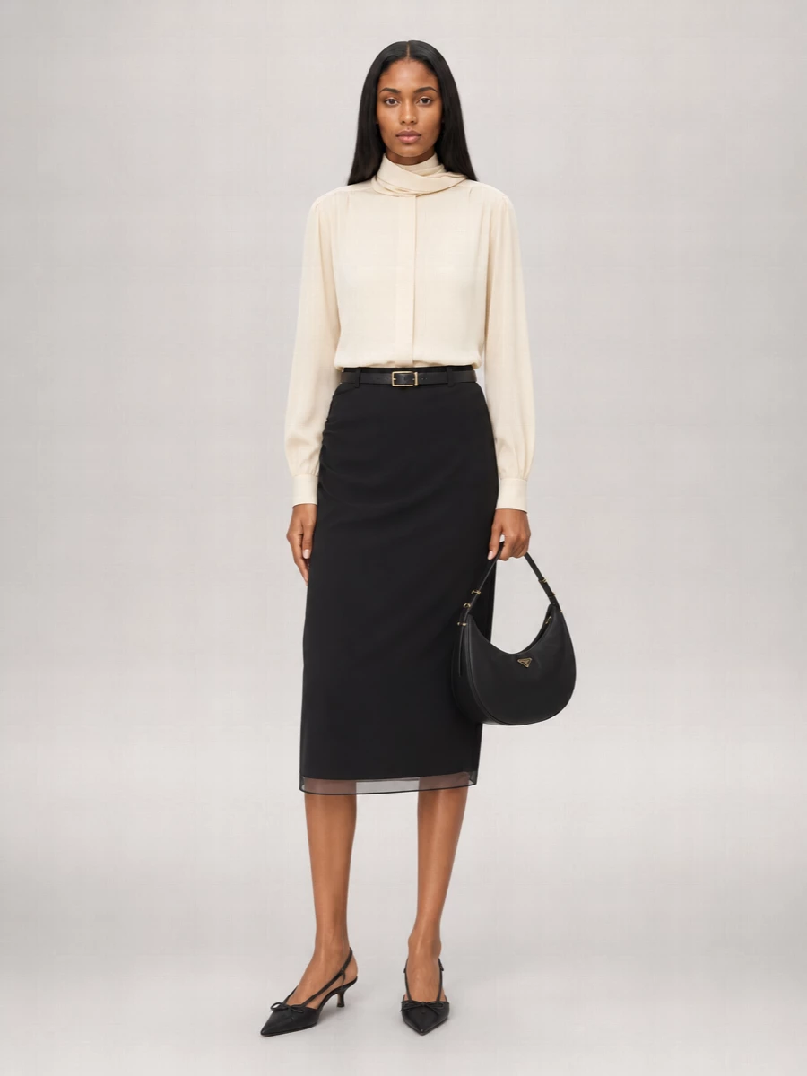 Prada Georgette Pencil Skirt
