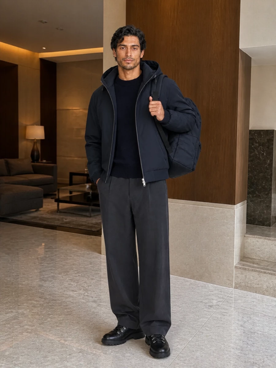 Studio nicholson winter wide leg trousers outfit