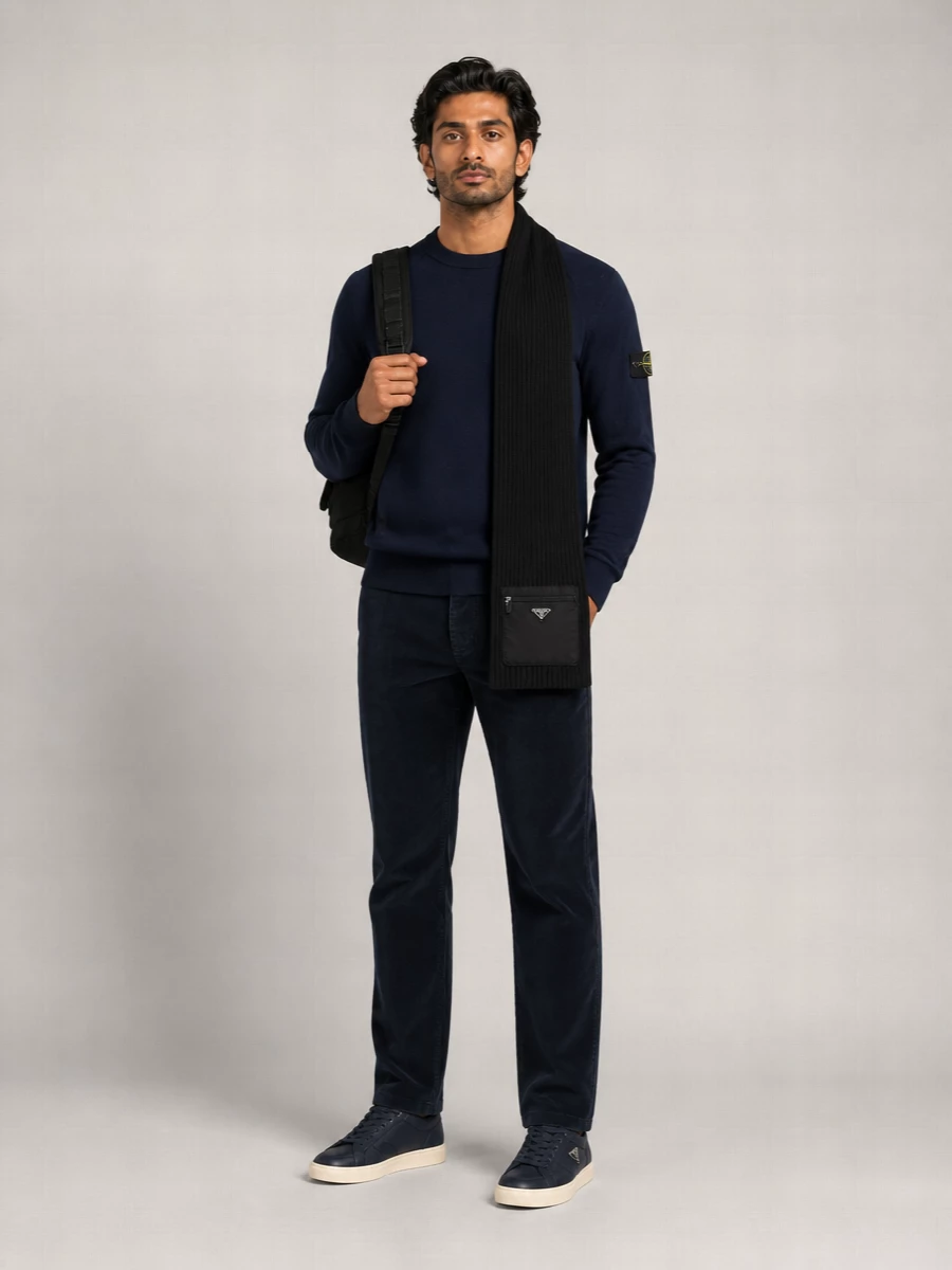 Stone Island Virgin Wool Crew Neck Sweater