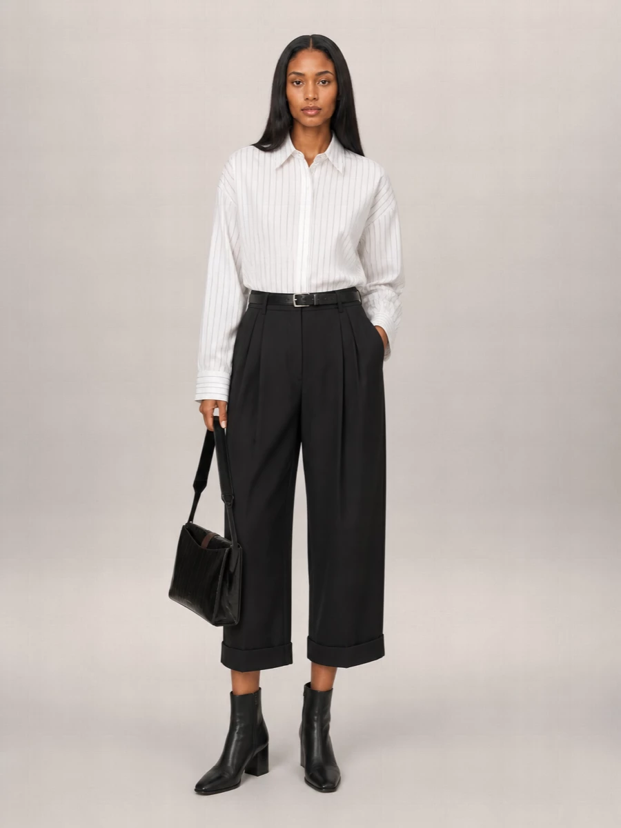 Dries Van Noten Wool Pleated Tailored Trousers