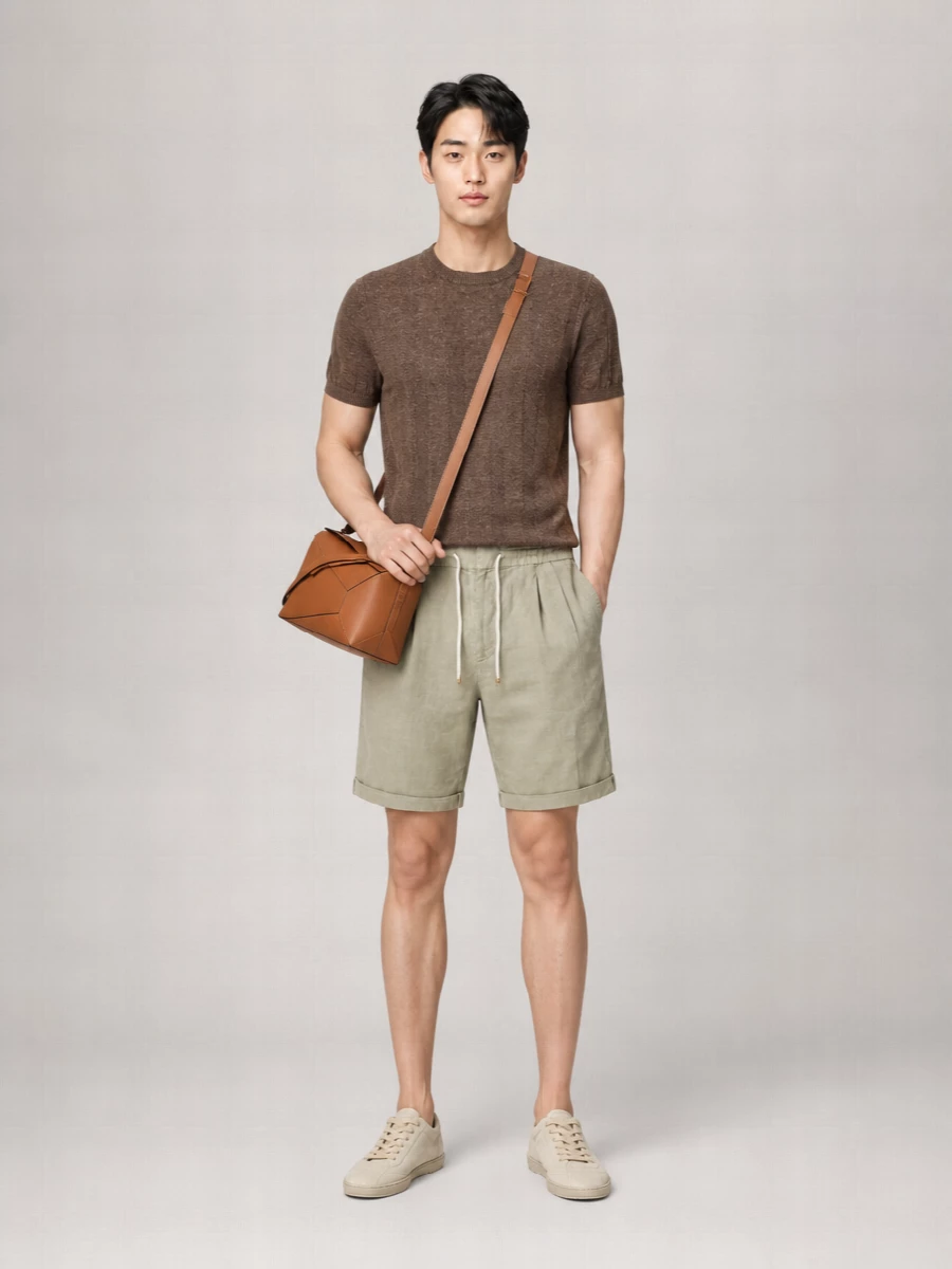 Brunello Cucinelli Ribbed Linen Blend Short-Sleeve Jumper