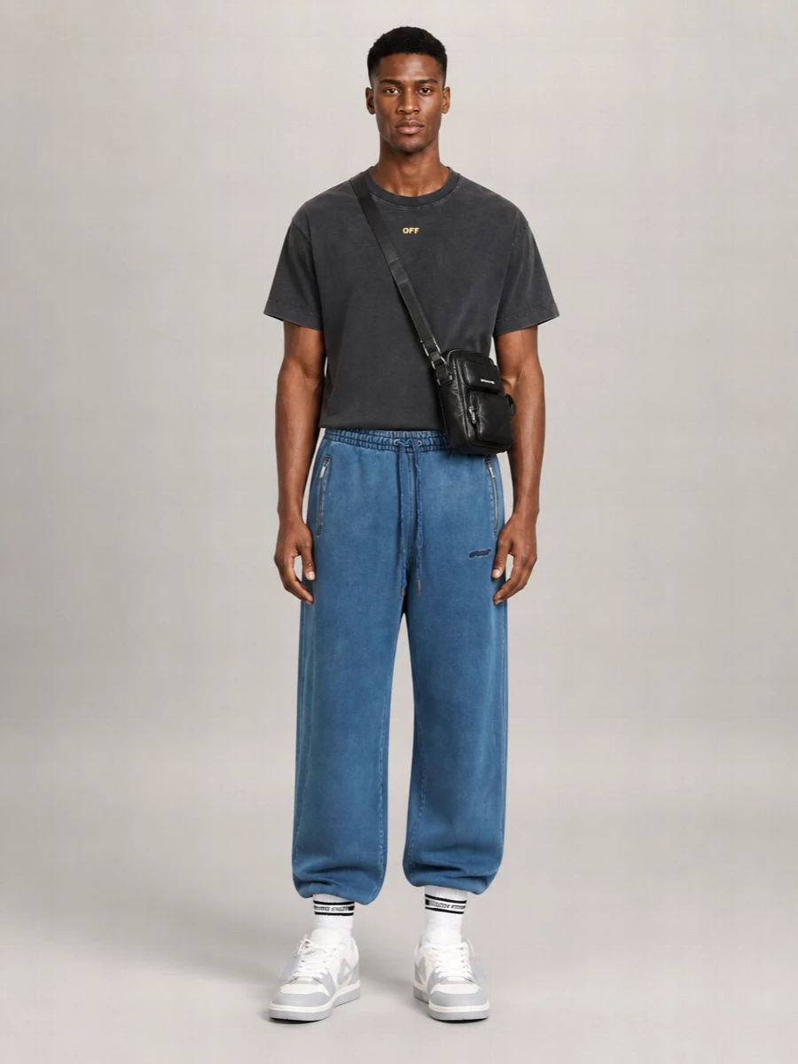 Off-White Distressed Straight-Leg Jeans