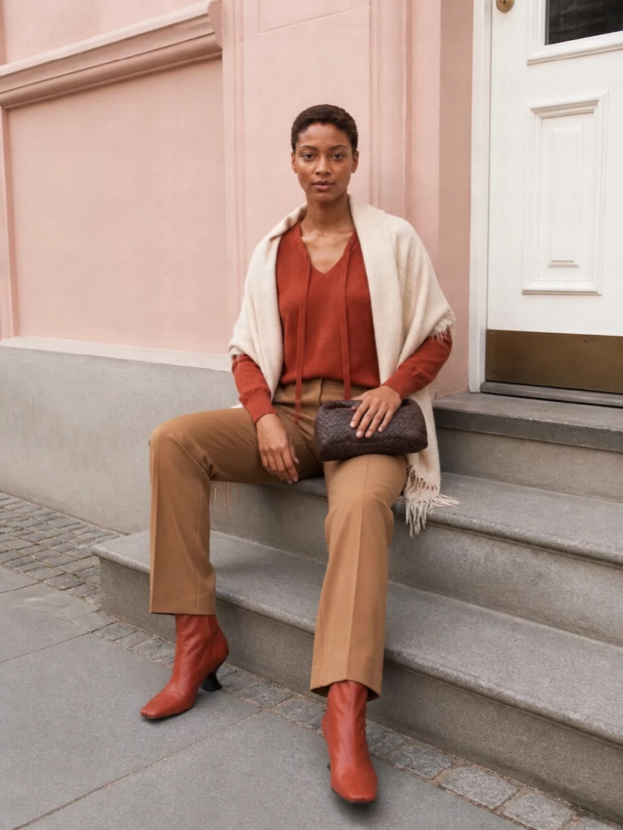 Dries van noten rust sweater camel trousers