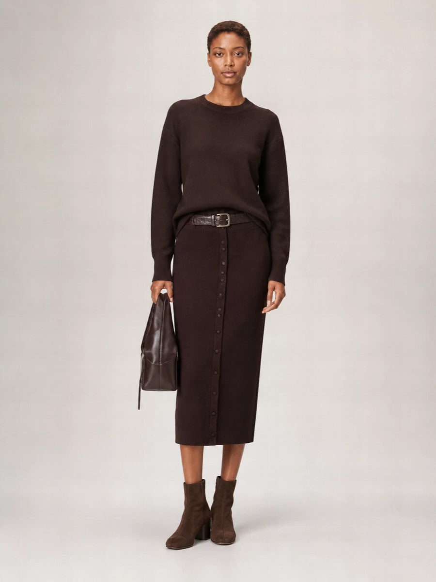 The Frankie Shop Wool Cashmere Oversized Crewneck Sweater