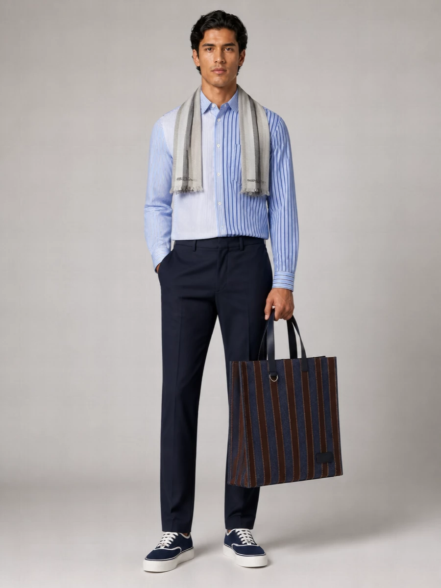 Comme Des Garçons Striped Patchwork Shirt