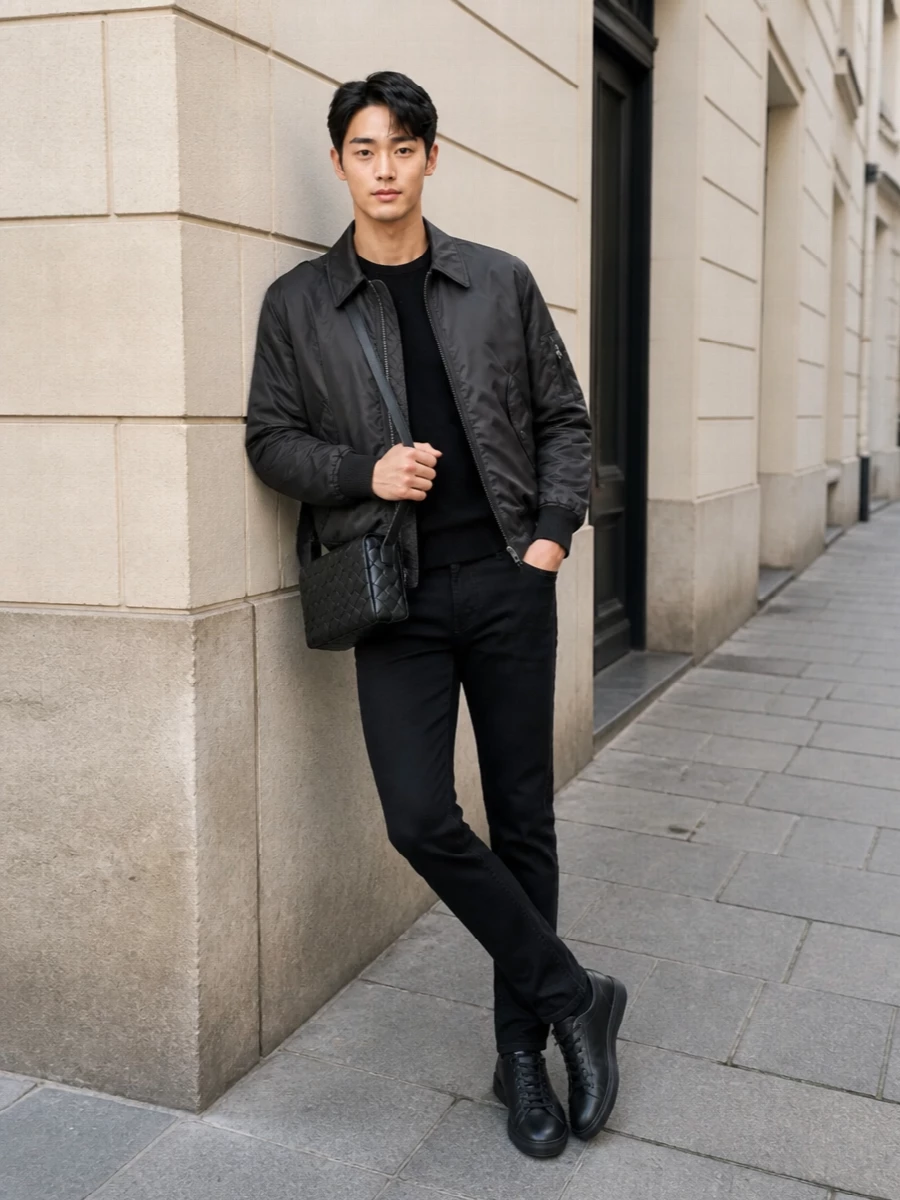 Tom ford bomber black streetwear outfit