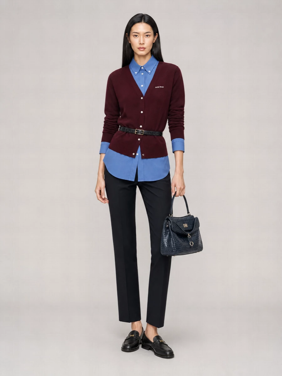 Miu Miu Virgin Wool Mid-Rise Straight-Leg Trousers