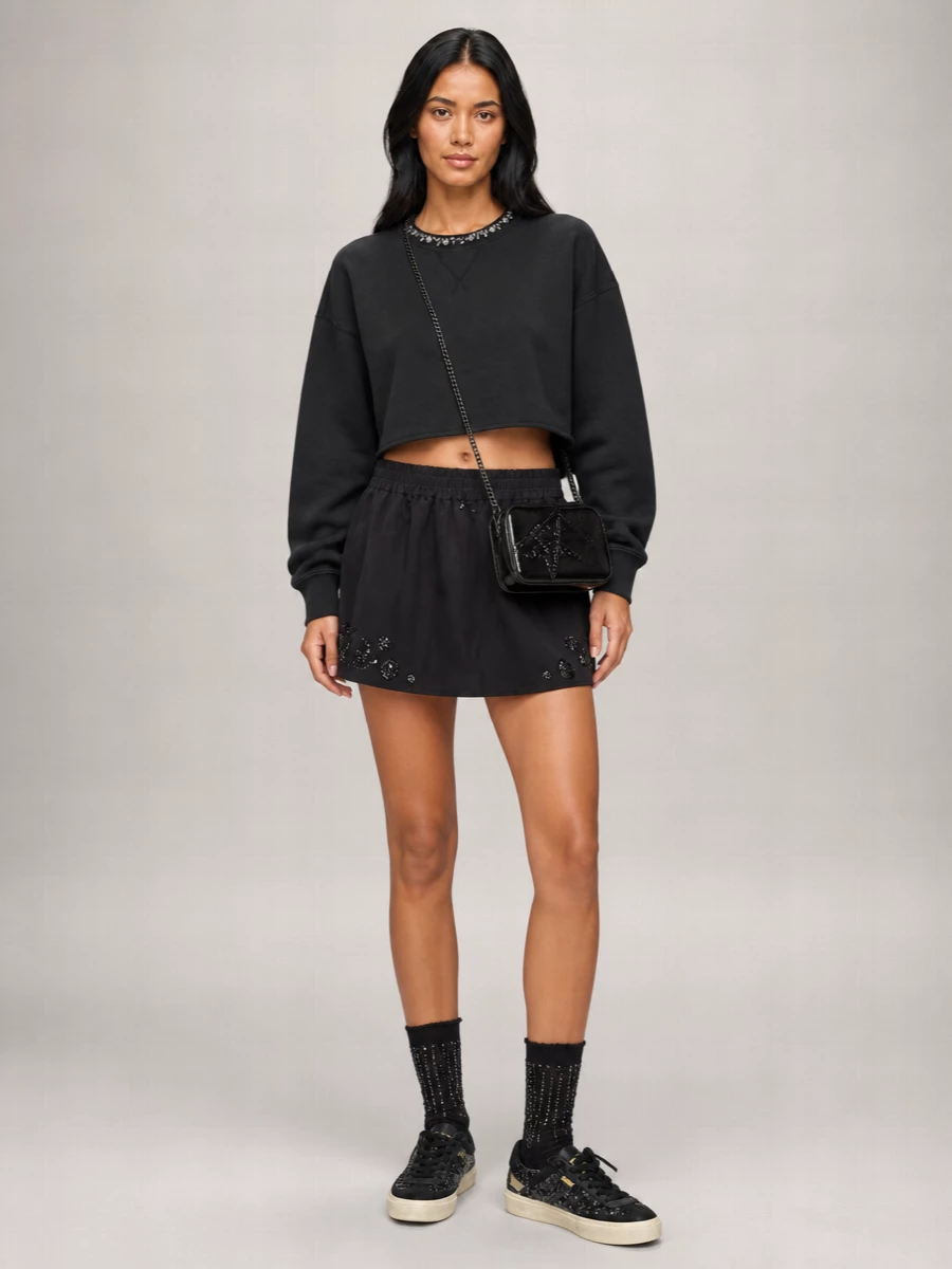 Golden Goose Embellished A-Line Mini Skirt