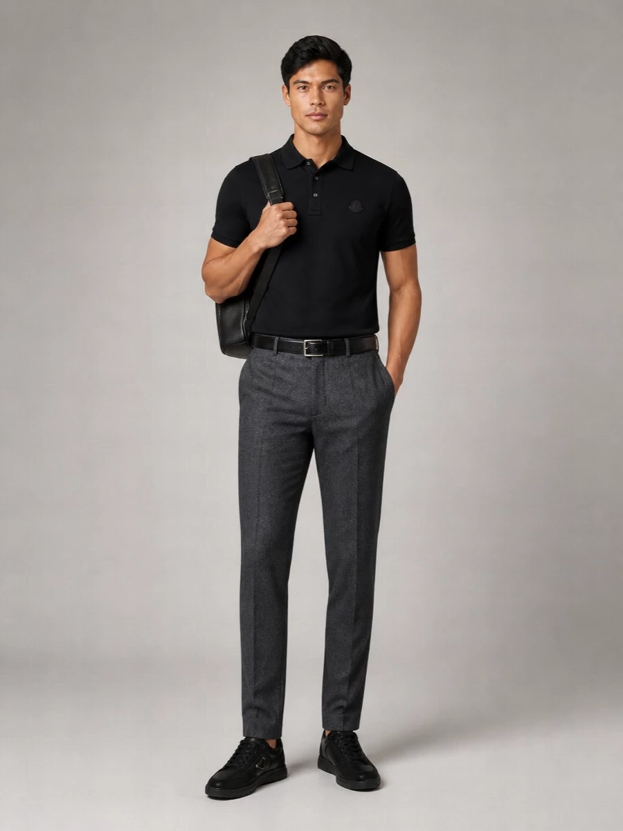 Moncler Piqué Short-Sleeve Polo Shirt