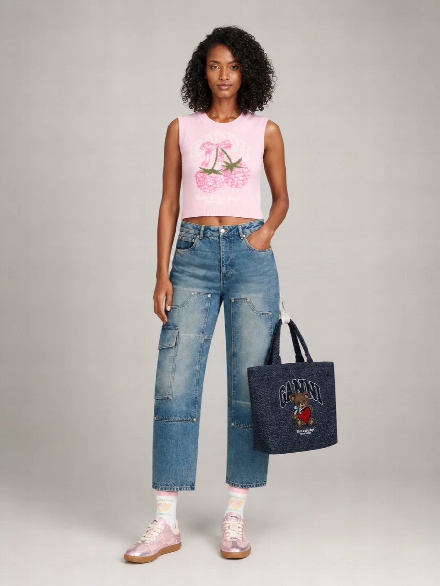 Ganni Metallic Low-Top Sneakers