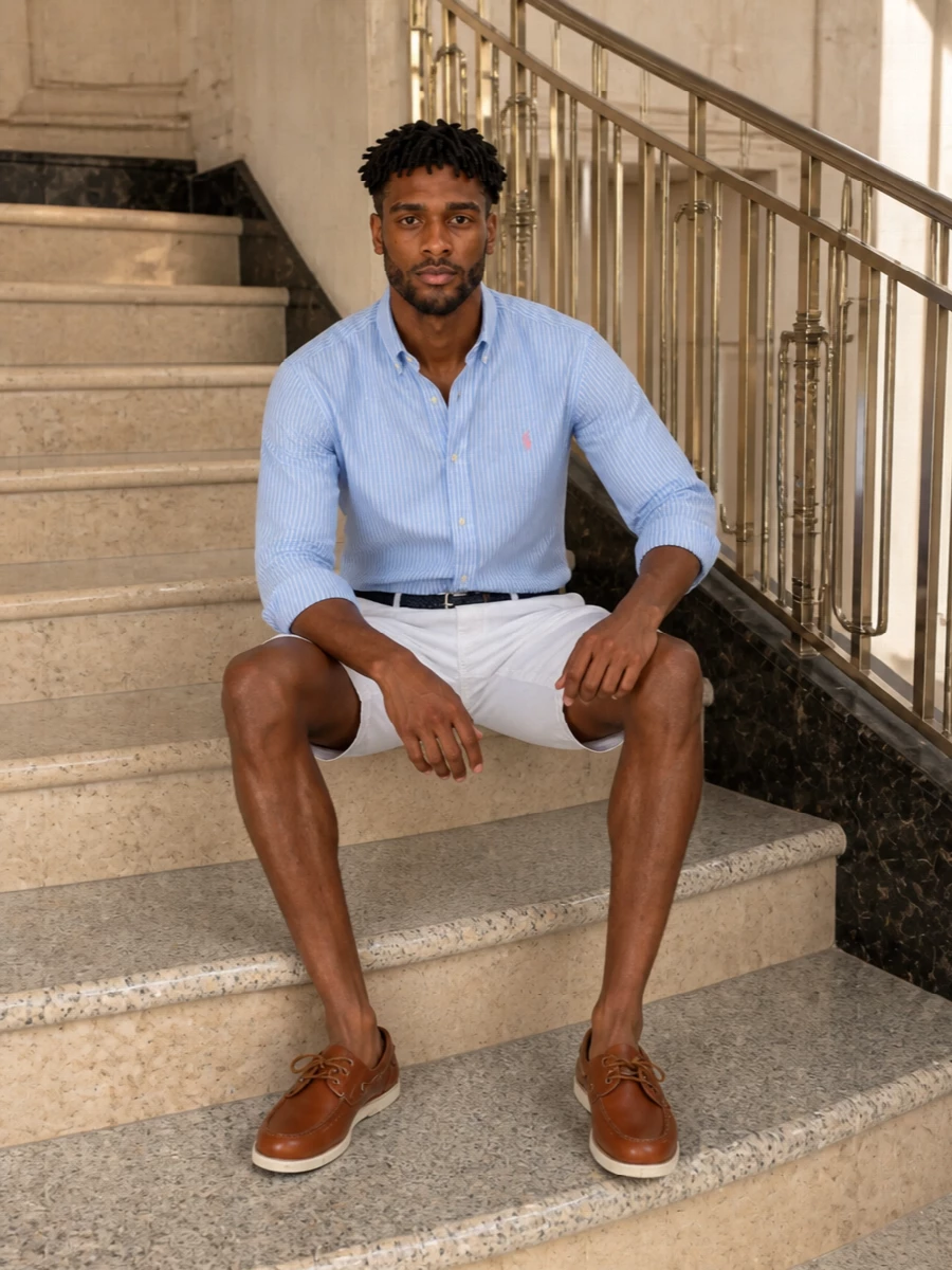 Polo ralph lauren shirt white shorts tods boat shoes