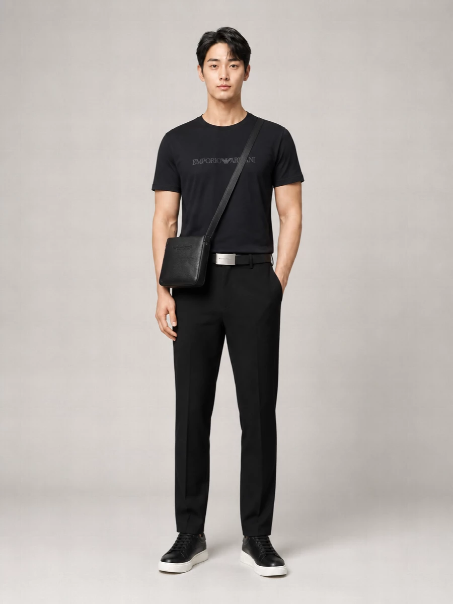 Emporio Armani Logo-Embroidered Cotton Regular-Fit Crew-Neck T-Shirt