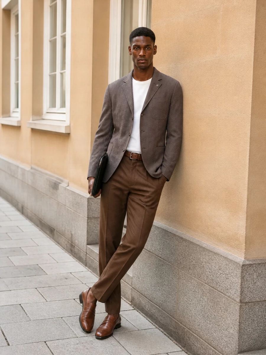 Tagliatore blazer pt torino brown trousers