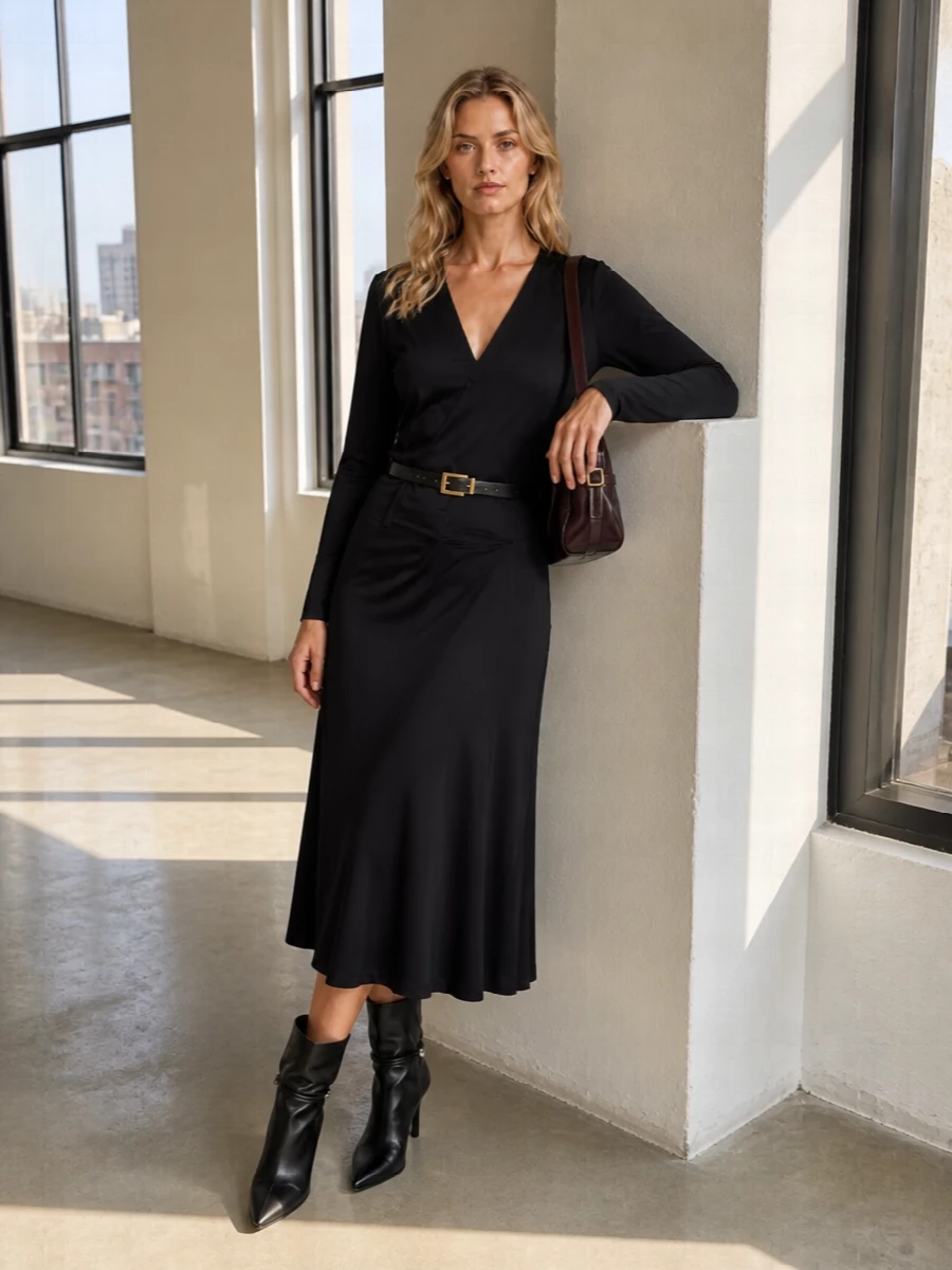 Isabel marant black wrap dress ankle boots