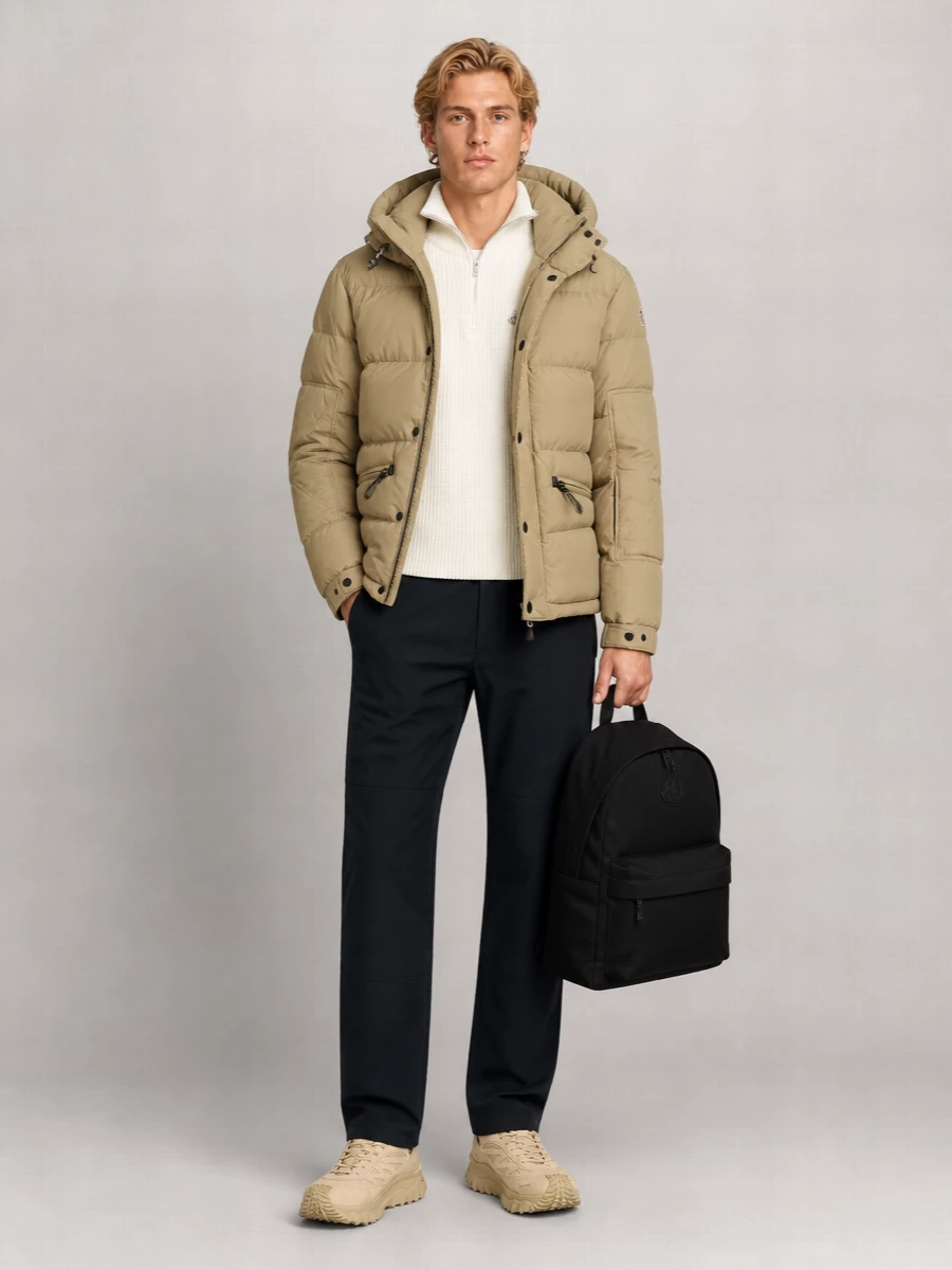 Moncler down hooded puffer ski jacket