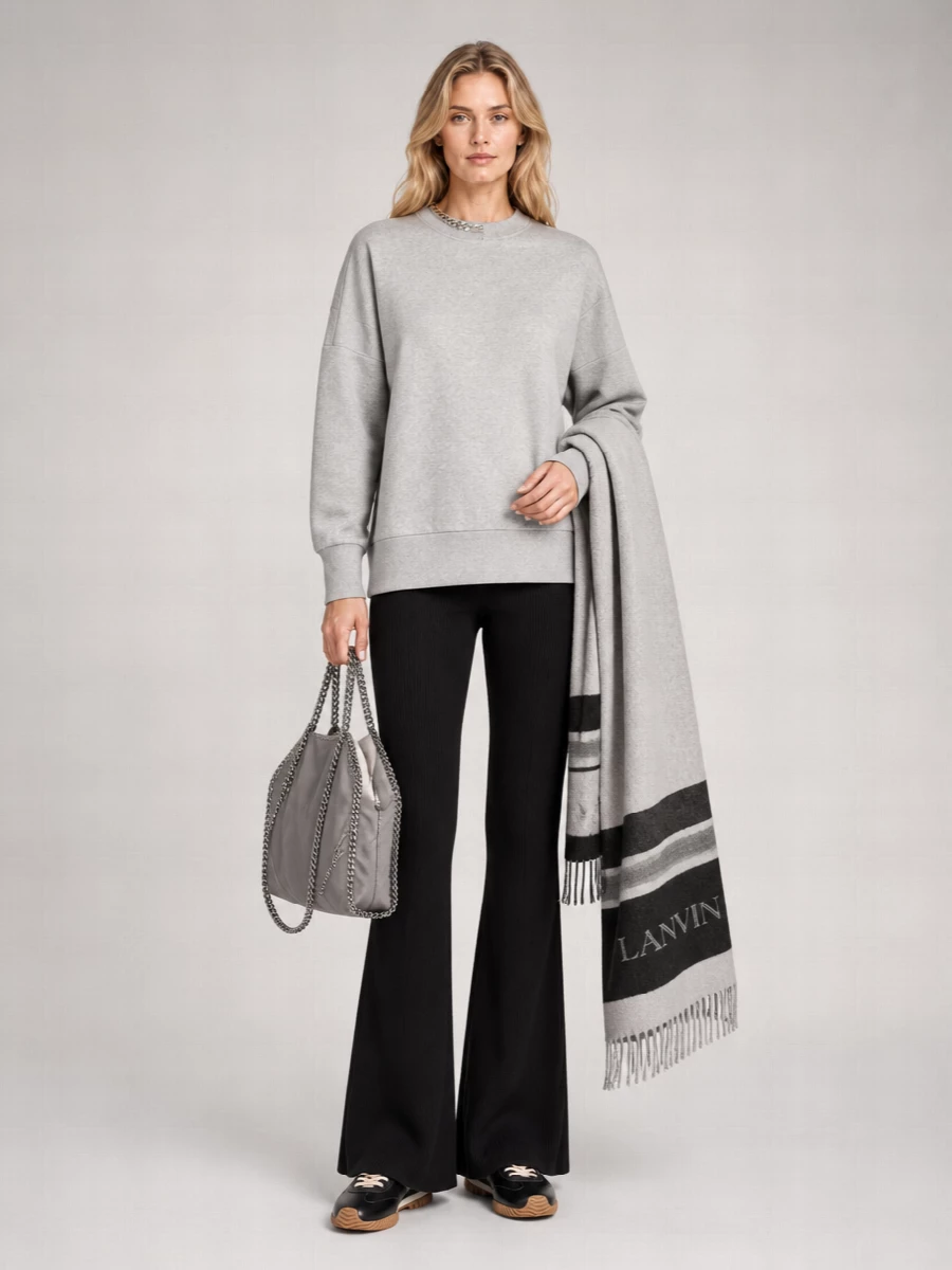 Stella Mccartney Chain Asymmetric Crew Neck Sweatshirt
