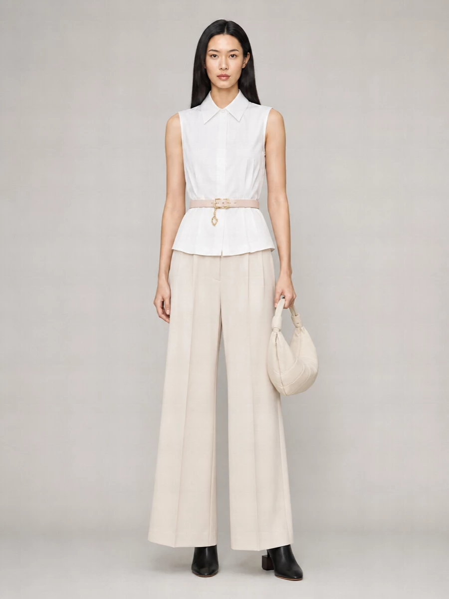 Sportmax Cotton Wide-Leg Suit Trousers