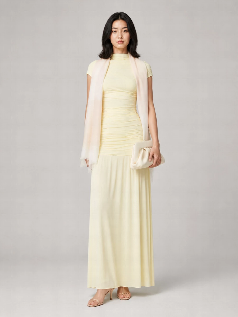 Self-Portrait Draped Sleeveless Maxi Dress