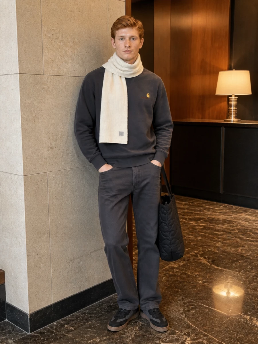 Carhartt wip sweatshirt charcoal pants sneakers