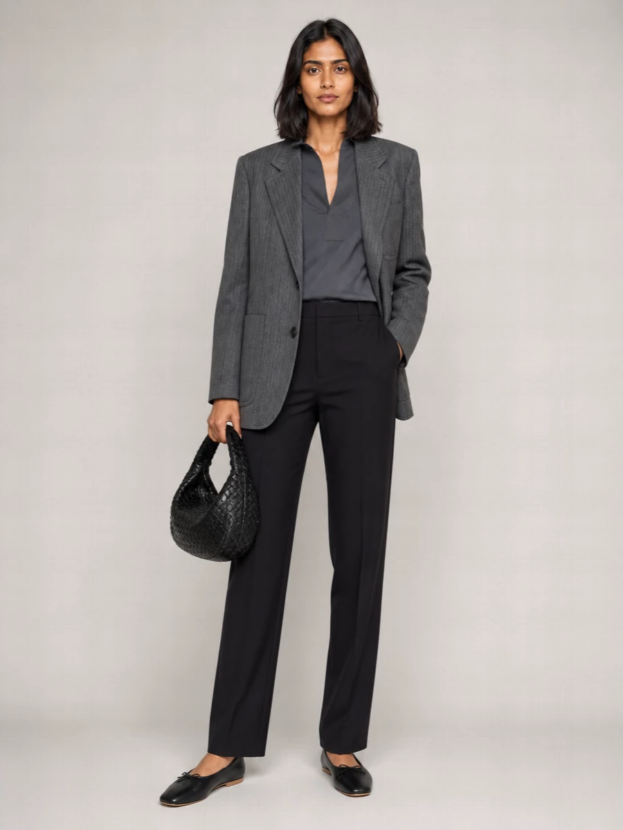 Bottega Veneta Chevron Pattern Wool Blazer