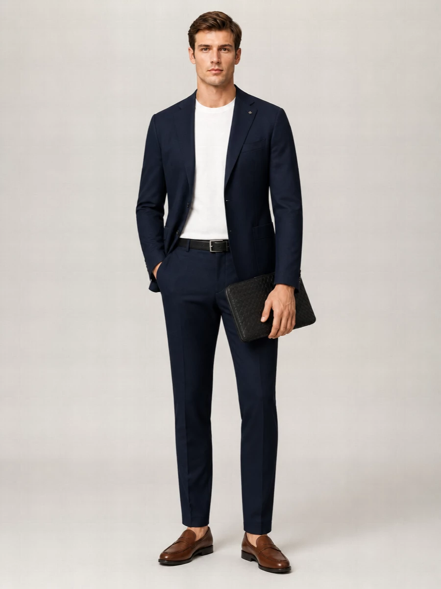 Pt Torino Linen-Blend Straight-Leg Trousers
