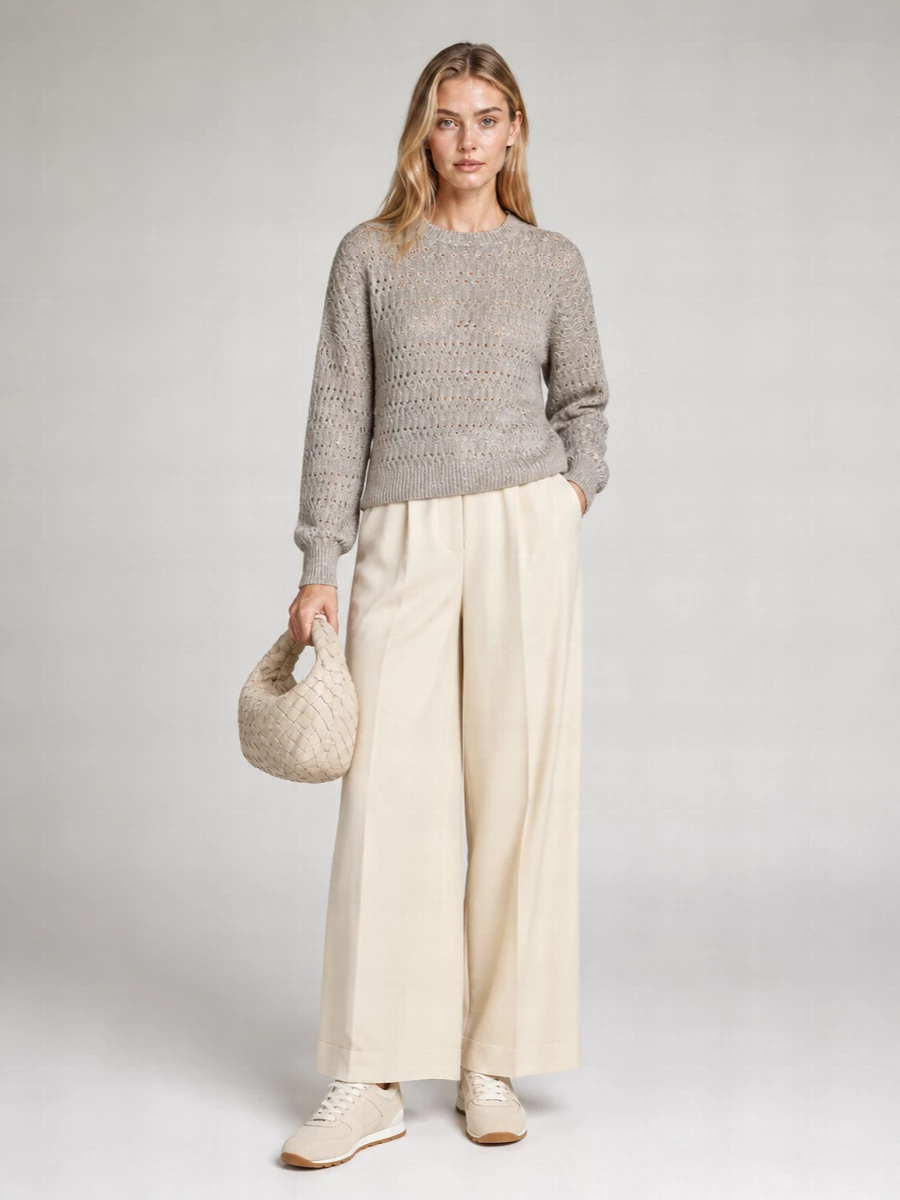 Brunello Cucinelli Linen Openwork Sequin Jumper