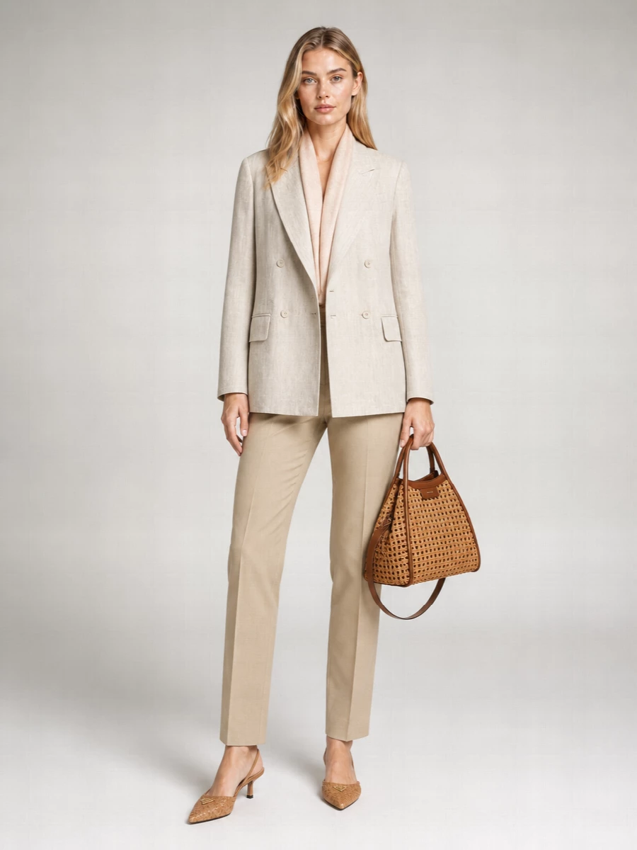 Max Mara Linen Mid-Rise Wide-Leg Tailored Trousers