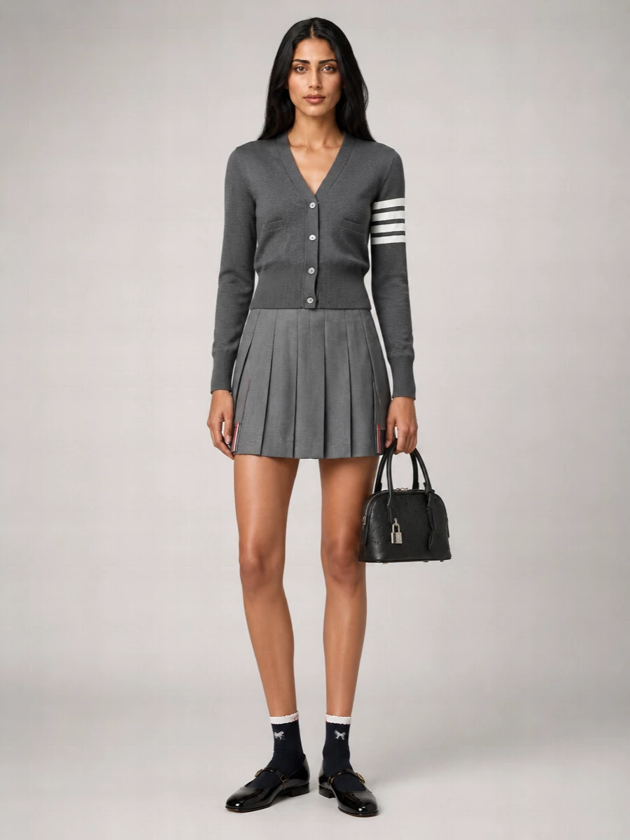 Thom Browne Cotton V-Neck Cardigan