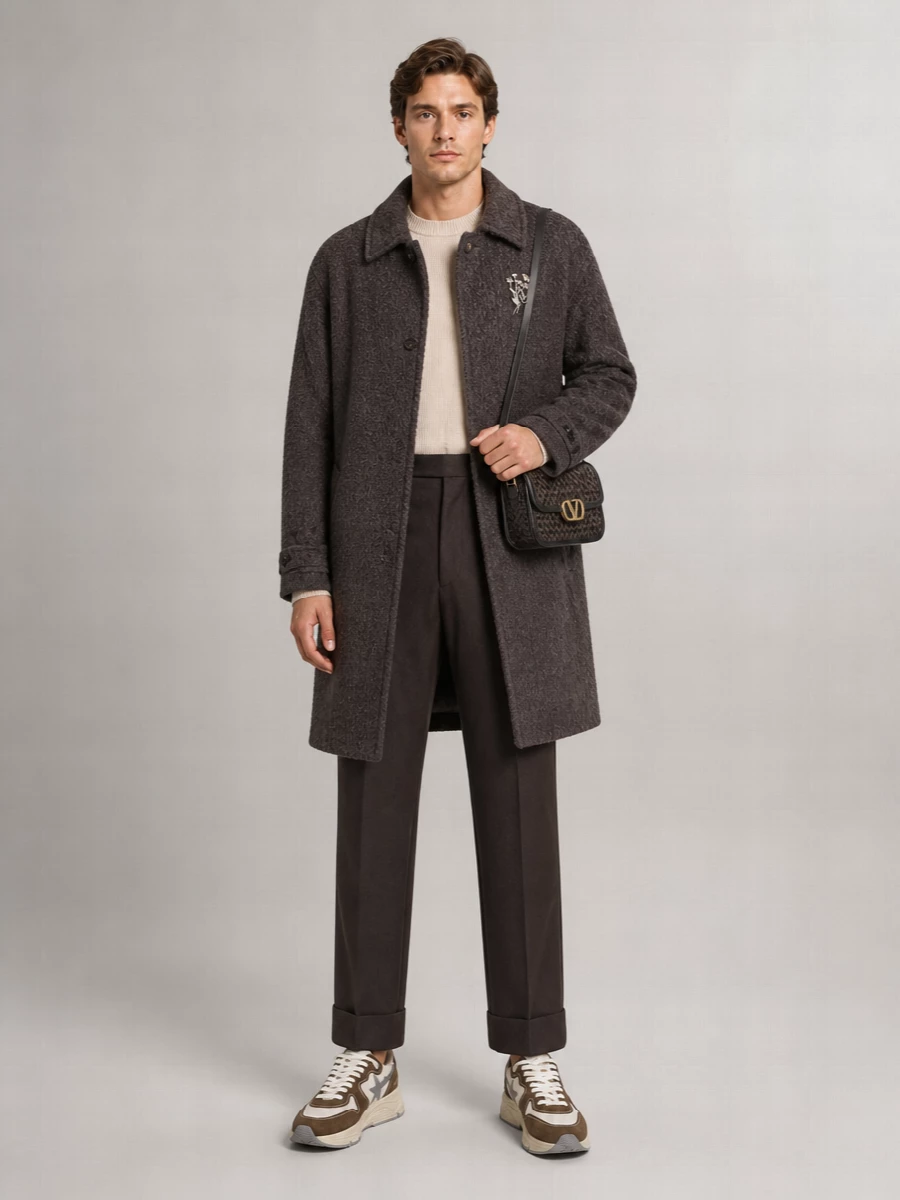 Golden Goose Wrinkled Single-Breasted Car Coat