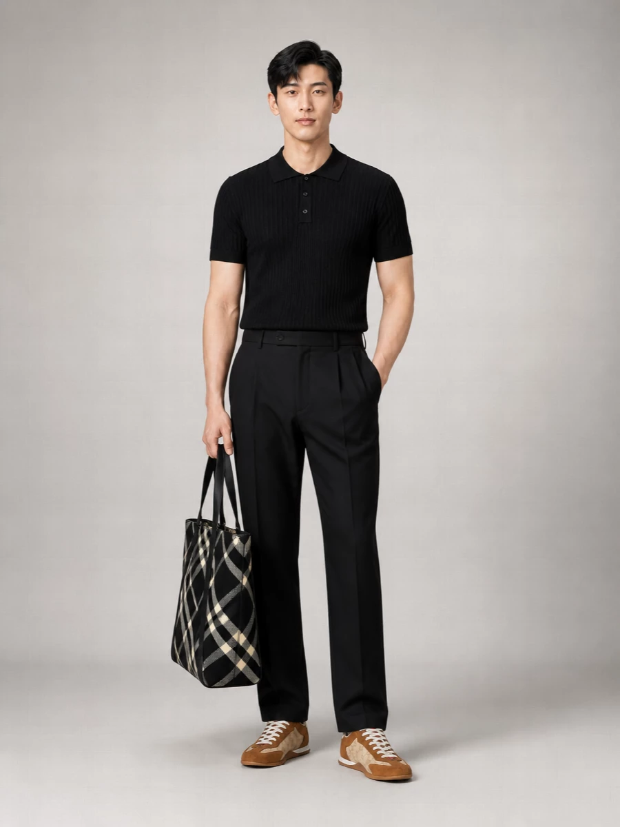 Burberry Embroidered Check Tote Bag
